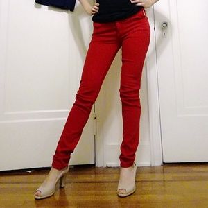 Red Pilcro and the letterpress Stet skinny jeans